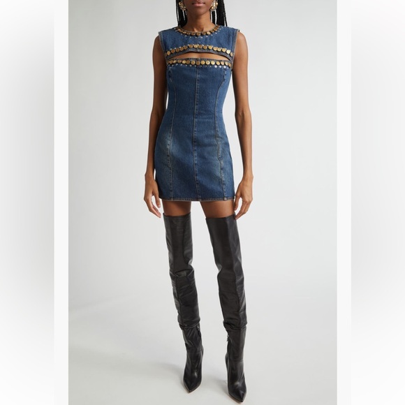 Area Embellished denim dress